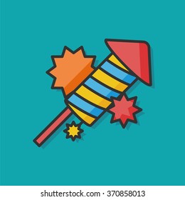 birthday firecrackers vector icon