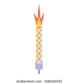 Birthday fireworks candle icon. Isometric of birthday fireworks candle vector icon for web design isolated on white background