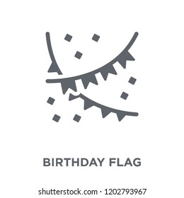 Birthday Flag icon. Birthday Flag design concept from Birthday and Party collection. Simple element vector illustration on white background.