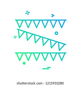 Birthday flag icon design vector 