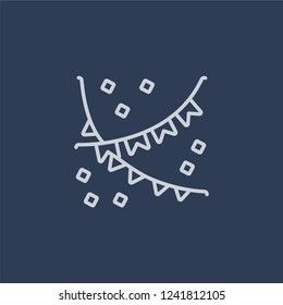 Birthday Flag icon. Birthday Flag linear design concept from Birthday and Party collection. Simple element vector illustration on dark blue background.