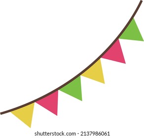 Birthday flat accessories illustration Cute