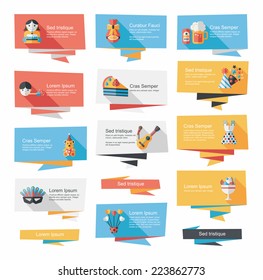 birthday flat banner background set,eps10