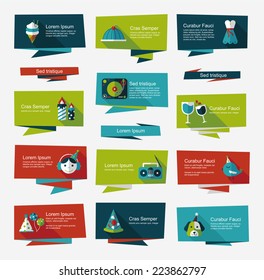 birthday flat banner background set,eps10