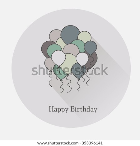 Birthday flat  icon with balloons  