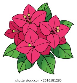 Birthday Flowers flat vector illustration white background