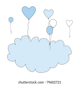 Birthday frame with balloons for your design