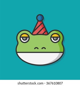 birthday frog vector icon