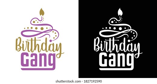 Birthday Gang Printable Vector Illustration