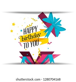 birthday gift with bow icon