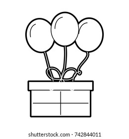 birthday gift box with balloons decoration celebration