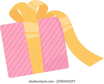 Birthday Gift Box With Bow Vector Illustration