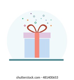 birthday gift box icon flat design