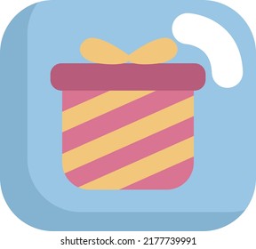 Caja de regalo de cumpleaños, ilustración, vector sobre un fondo blanco.