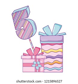 Birthday gift boxes with number