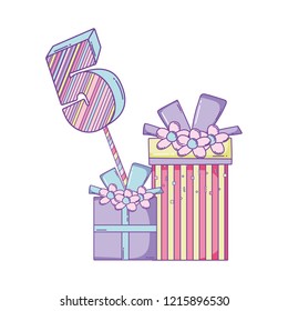Birthday gift boxes with number