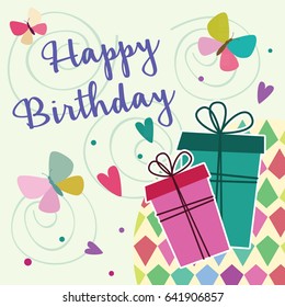 birthday gift with butterfly design