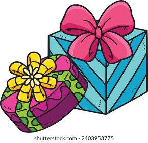 Birthday Gift Cartoon Colored Clipart Illustration