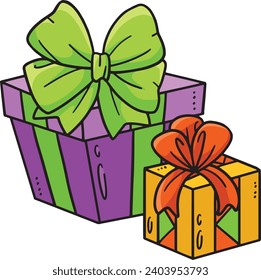 Birthday Gift Cartoon Colored Clipart Illustration