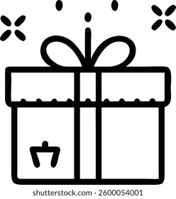 Birthday gift editable outline icon design.
