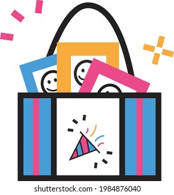 birthday gift flat design artwork vector