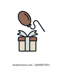 birthday gift icons. Simple vector icons With Background. Flat style design