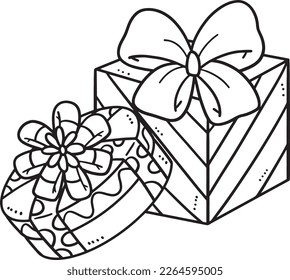 Birthday Gift Isolated Coloring Page for Kids