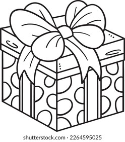 Birthday Gift Isolated Coloring Page for Kids