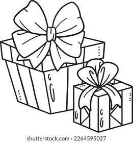 Birthday Gift Isolated Coloring Page for Kids