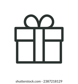 Birthday gift isolated icon, present vector icon with editable stroke