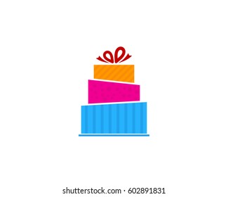 Birthday Gift Logo Design Element