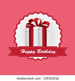 birthday gift over pink background vector illustration