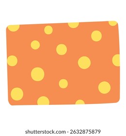 Verjaardagscadeau, aanwezig in doos, inpakpapier met polka dots patroon hand getrokken illustratie, geïsoleerde vector. Platte stijl ontwerp. Verjaardagsviering, festival, carnaval, party clip art, element