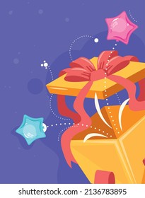 birthday gift surprise stars celebration