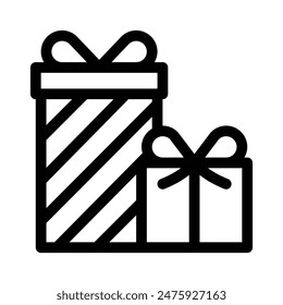 Icono de Vector de regalo de cumpleaños sobre fondo blanco. caja de regalo envuelta en una cinta con un arco
