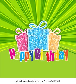 Birthday gifts for retro background