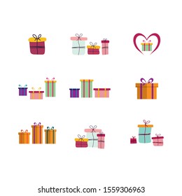 Birthday gifts vector icon illustration design