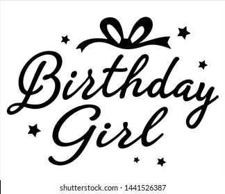 Birthday Girl Lettering font script vector  typography