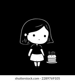 Birthday Girl | Minimalist and Simple Silhouette - Vector illustration