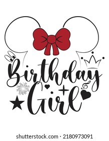 BIRTHDAY GIRL VECTOR GRAPHICS T-SHIRT DESIGN