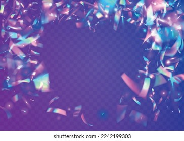 Birthday Glare. Metal Vaporwave Serpentine. Cristal Tinsel. Violet Shiny Texture. Unicorn Art. Fiesta Foil. Blur Design. Falling Confetti. Pink Birthday Glare