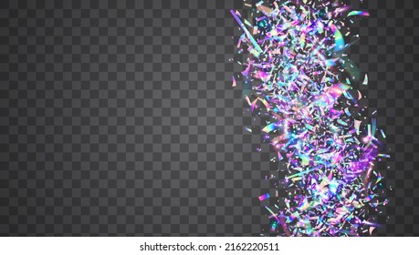 Birthday Glare. Rainbow Sparkles. Blur Element. Laser Vaporwave Illustration. Unicorn Foil. Blue Retro Background. Luxury Art. Cristal Confetti. Violet Birthday Glare