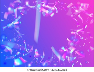 Birthday Glitter. Glamour Art. Bokeh Tinsel. Party Prism. Blue Disco Glare. Glitch Background. Luxury Foil. Shiny Abstract Decoration. Purple Birthday Glitter