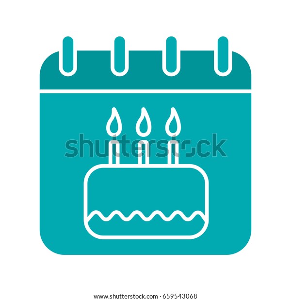 Birthday Glyph Color Icon Calendar Page: vector de stock (libre de