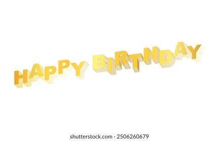 Birthday golden blended text. Happy birthday typography vector design.