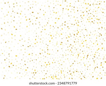 Birthday Golden Rectangles Confetti Background. Vector illustration.