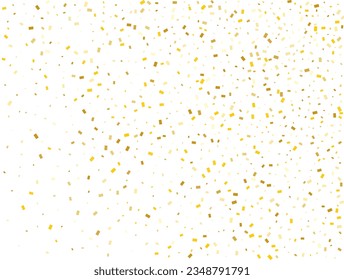 Birthday Golden Rectangles Confetti Background. Vector illustration.