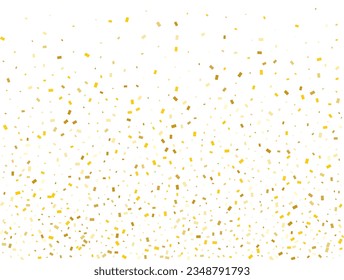 Birthday Golden Rectangles Confetti Background. Vector illustration.