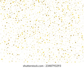 Birthday Golden Rectangles Confetti Background. Vector illustration.