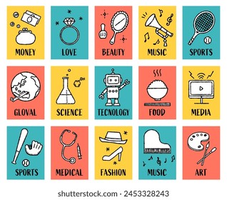 Birthday grab card set (colorful)